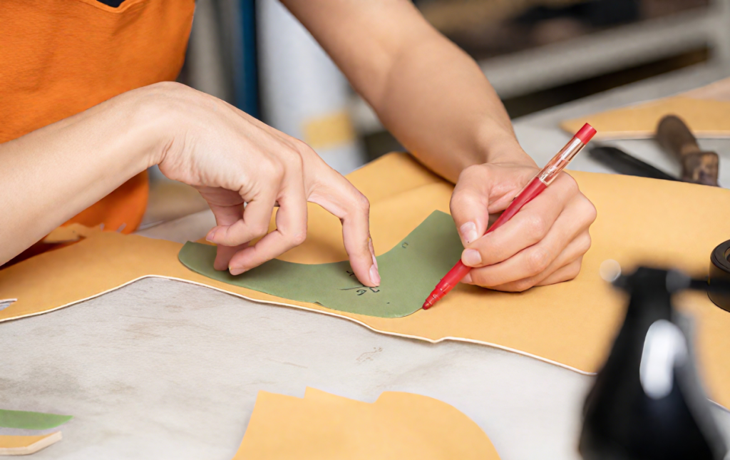 using a red pen to make pattern