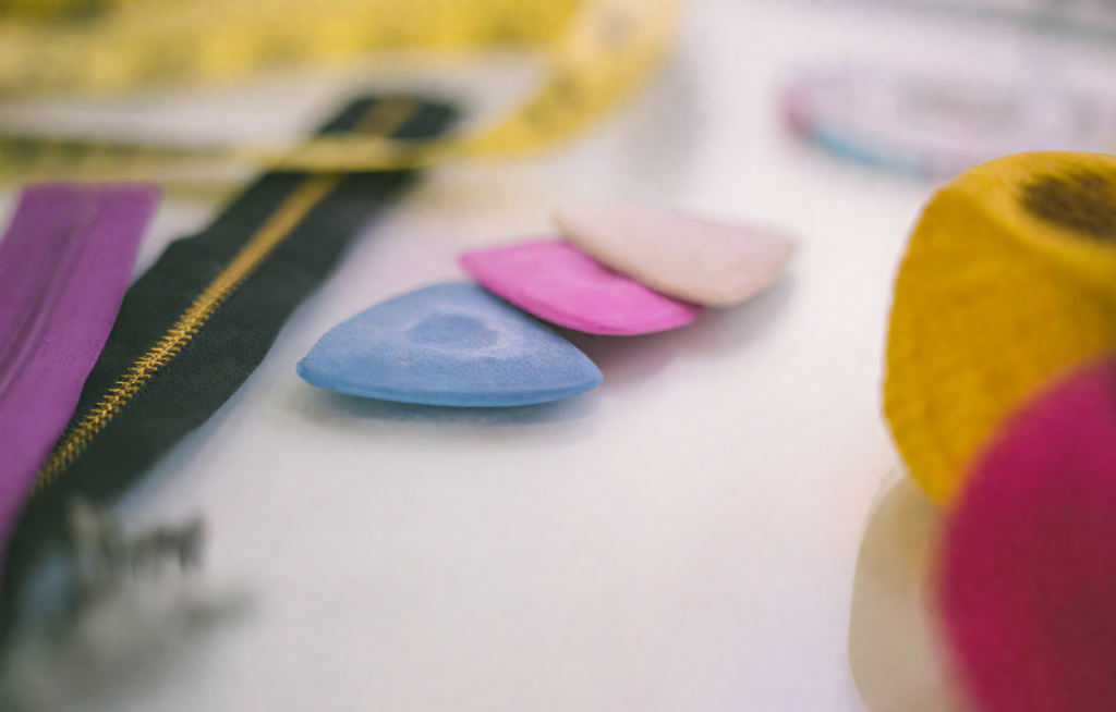 three colors of tailor chalks